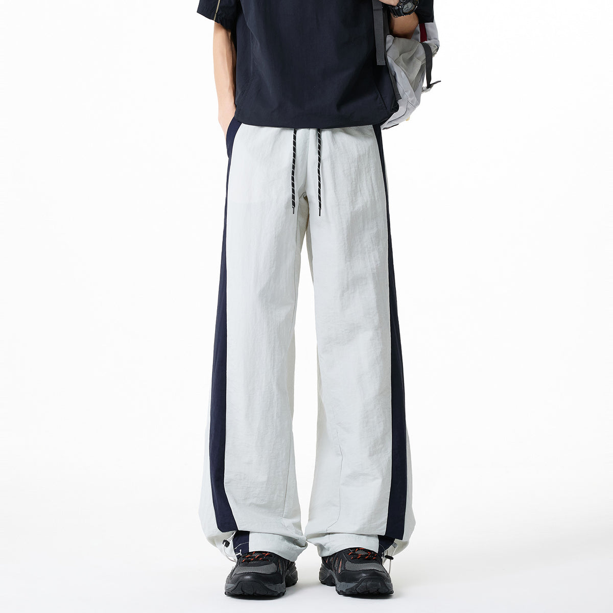 Sporty Summer Spring Lightweight Straight Loose Long Pants Men's Versatile Trendy Casual Trousers