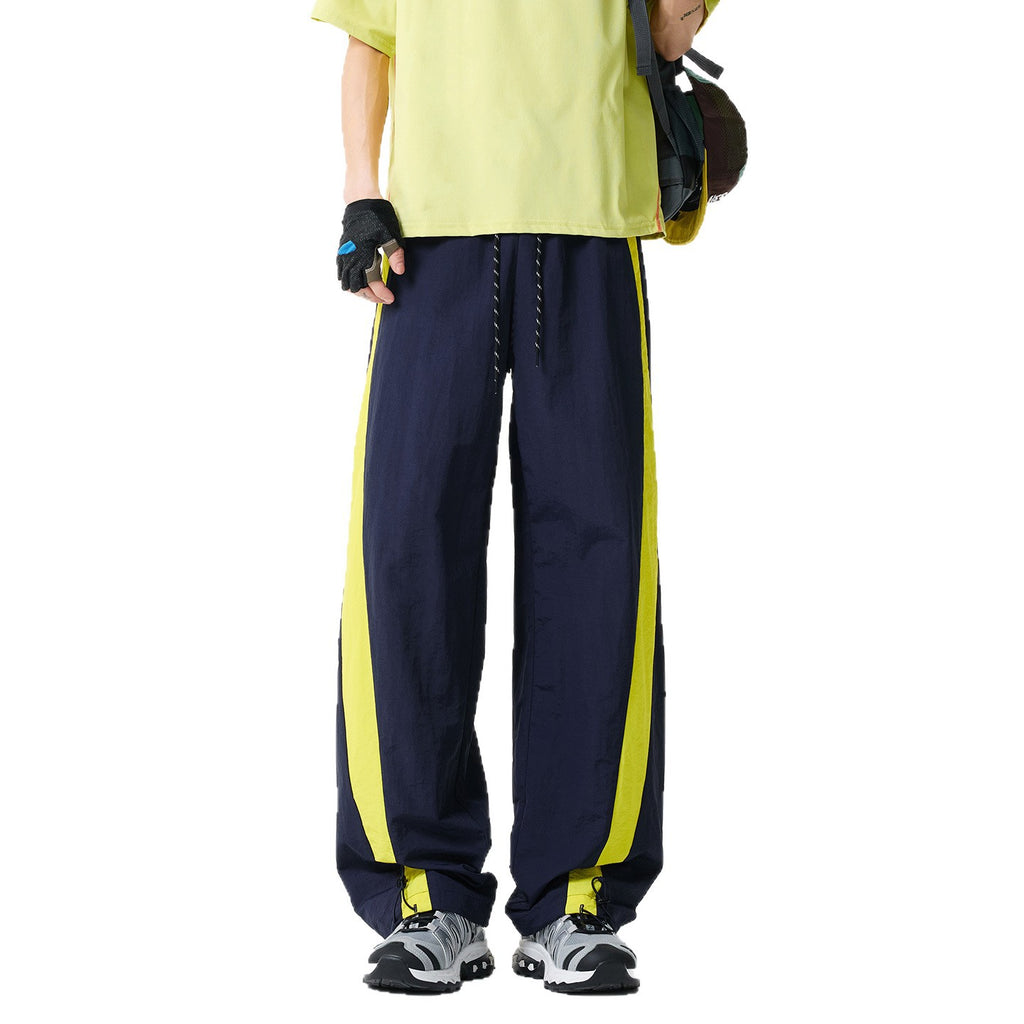 Sporty Summer Spring Lightweight Straight Loose Long Pants Men's Versatile Trendy Casual Trousers