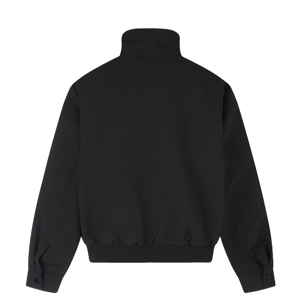 Geometric line stand up collar design jacket