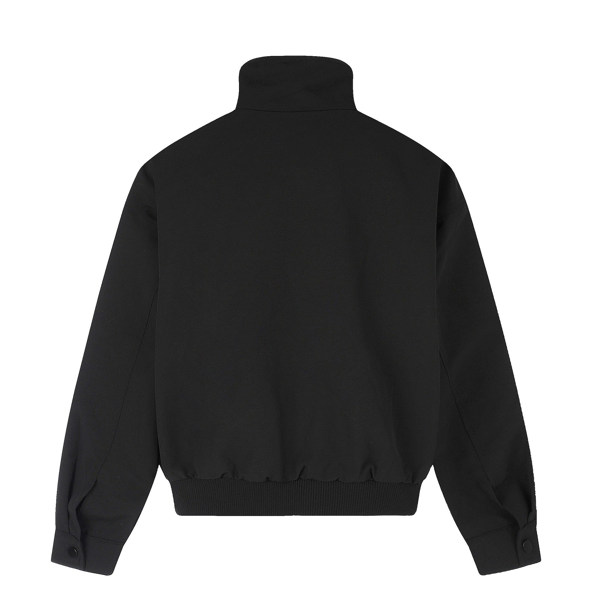Geometric line stand up collar design jacket