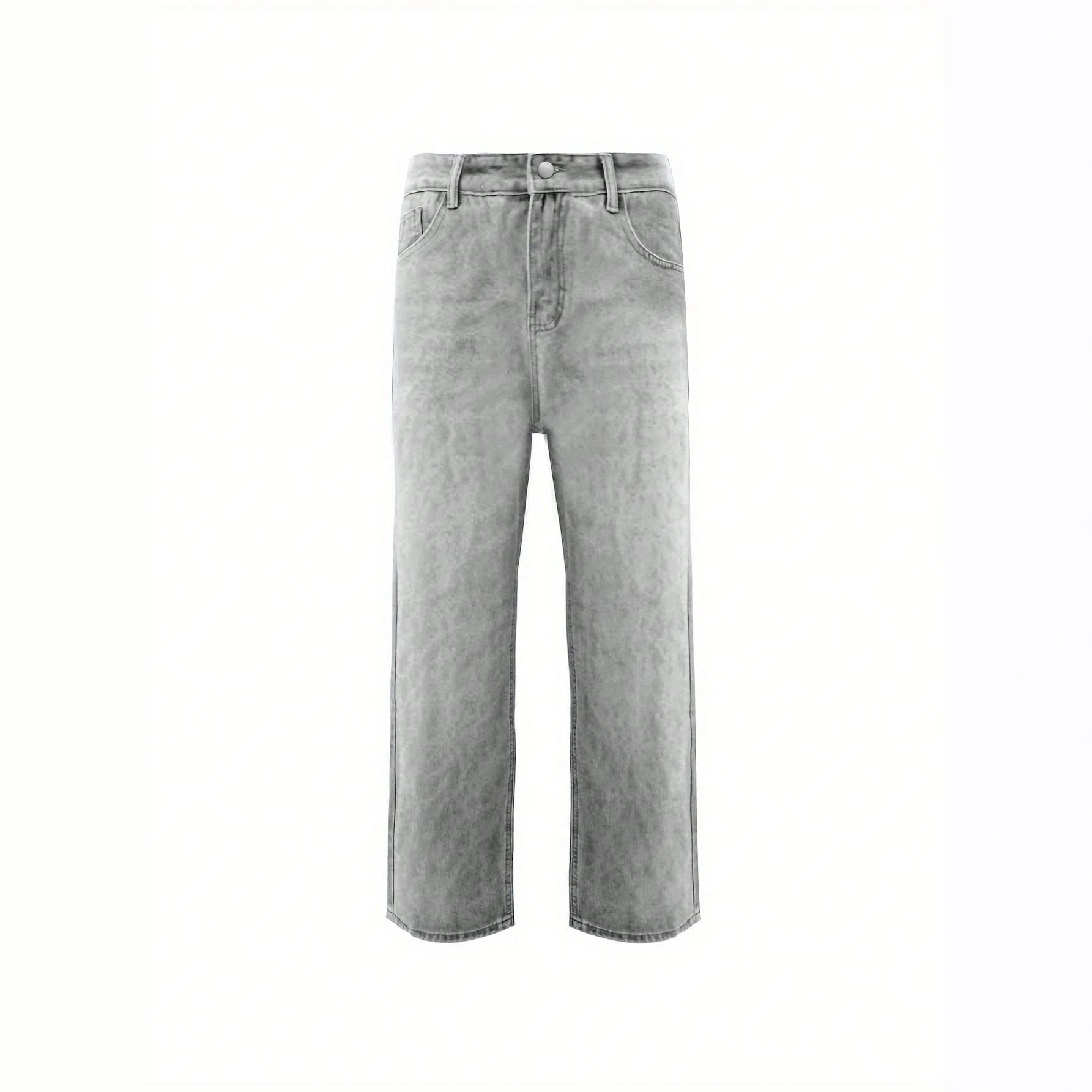 Casual Men's Gray Designer Jeans, Fashion Distressed Vintage Washed Denim Pants