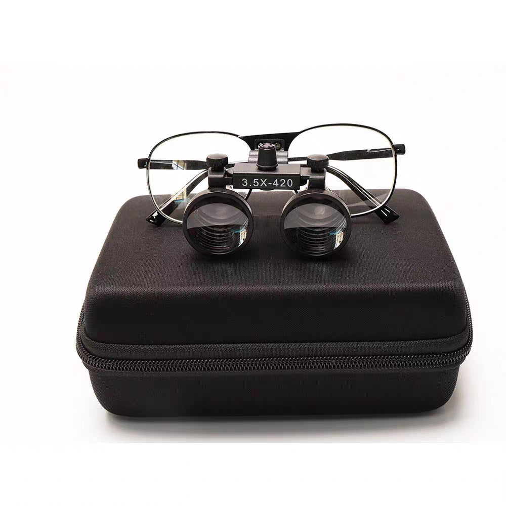 8X Binocular Head-Mounted Optical Loupes for Dental Surgical Procedures