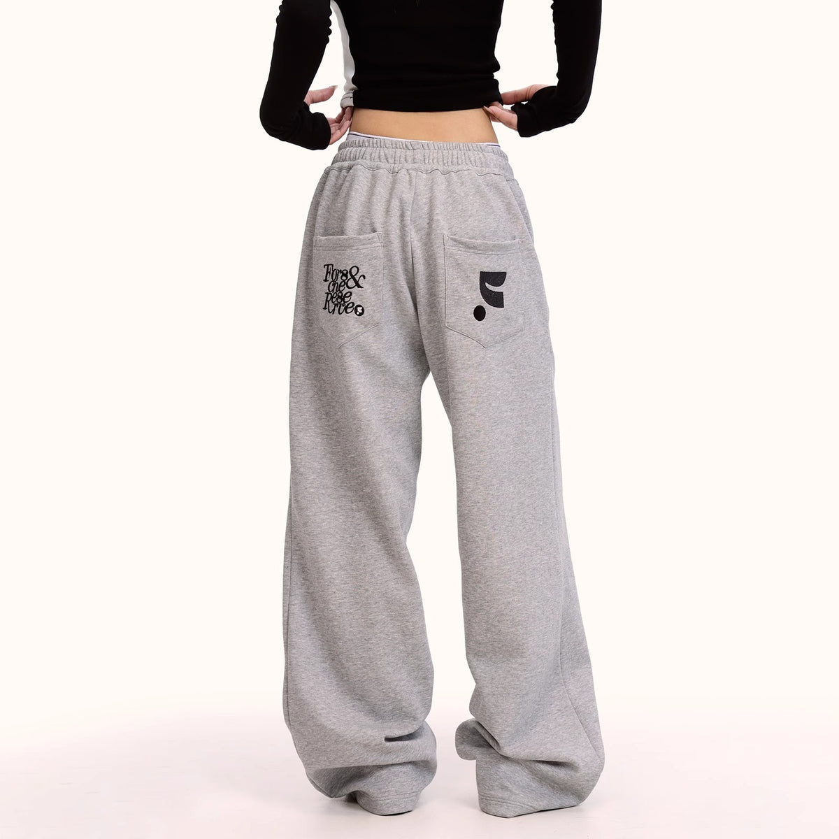 Street Dance Fashion Brand Retro Casual Pants Men Spring Autumn Loose Straight Leg Sport Sweatpants Drape Wide Leg Long Pants
