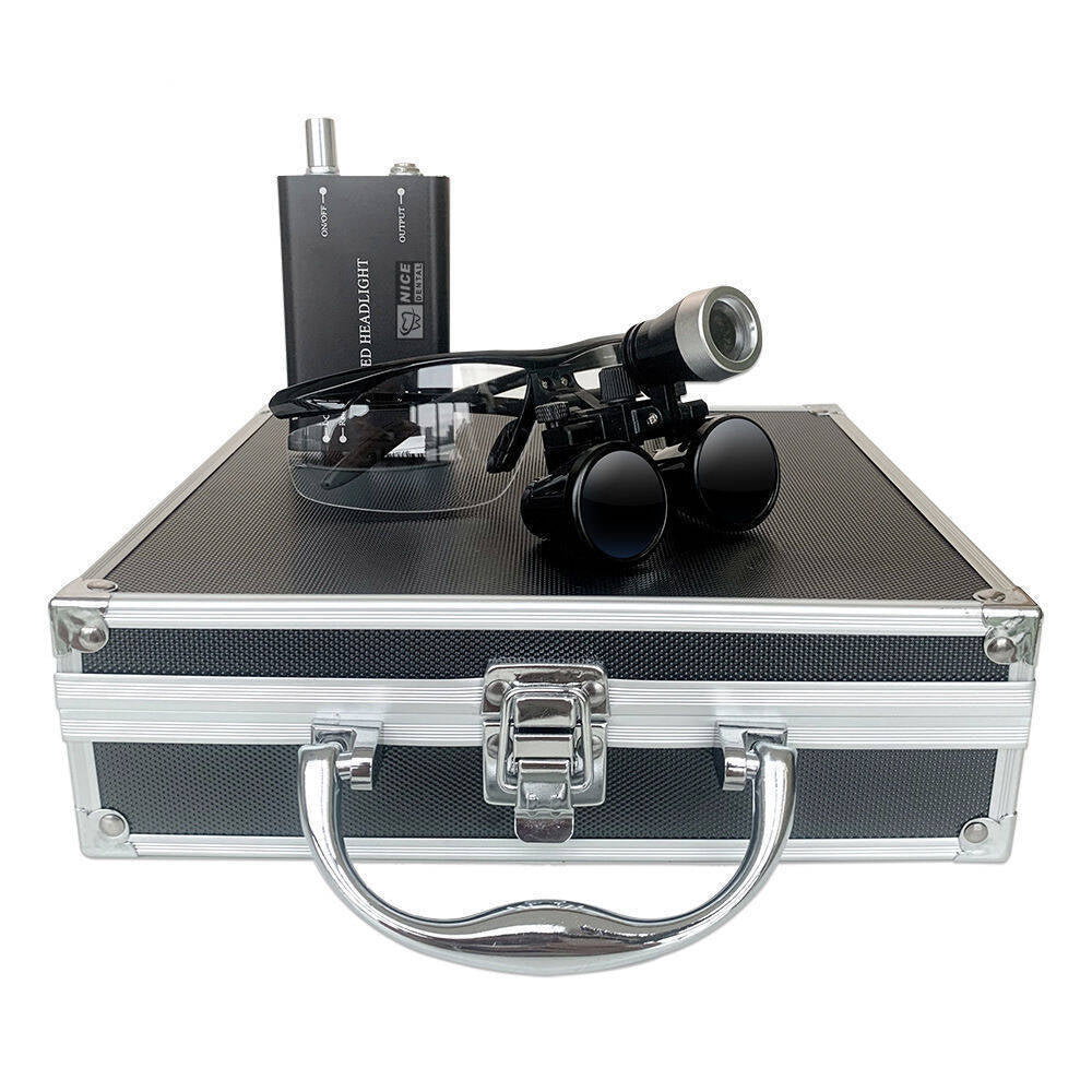Portable 2.5X/3.5X HD Medical Glasses-Style Magnifier with LED Headlamp Set and Carrying Case