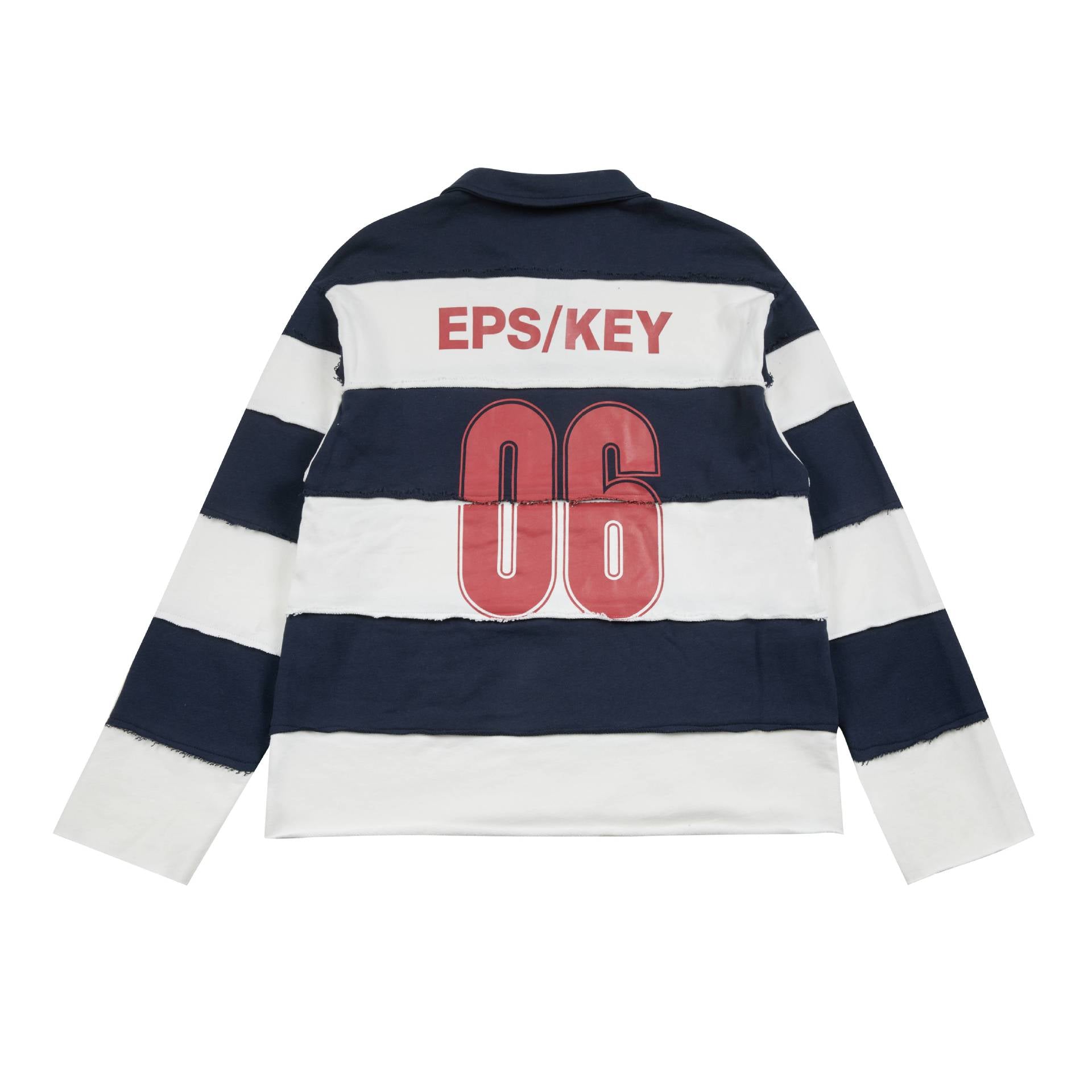 Creative Two-Tone Patchwork Polo Sweatshirt with Front and Back Prints
