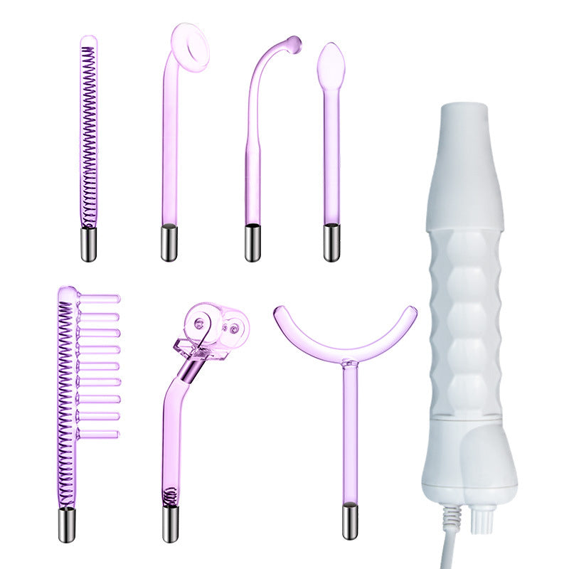 High-Frequency Beauty Device with 7-in-1 Functions, Ozone Therapy, Red Light, Purple Light, Blue Light, Portable Handheld Electrotherapy Device