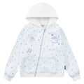 Striped star dolphin embroidered hooded cardigan