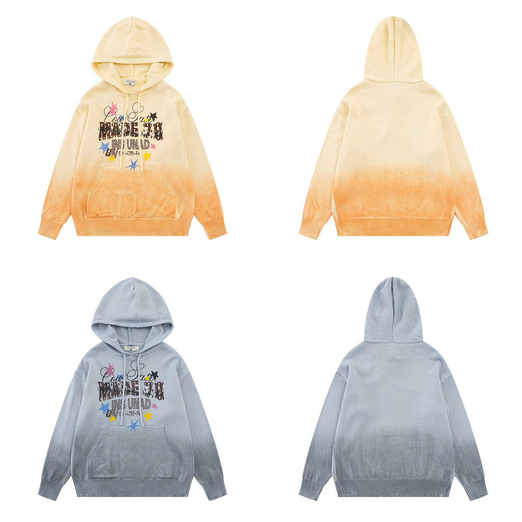Gradient tie dye pullover sweater