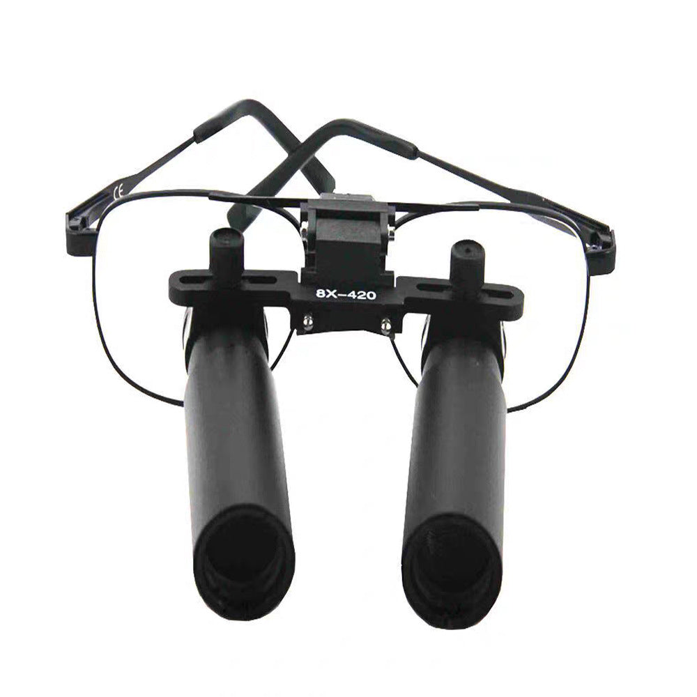 8X Binocular Head-Mounted Optical Loupes for Dental Surgical Procedures
