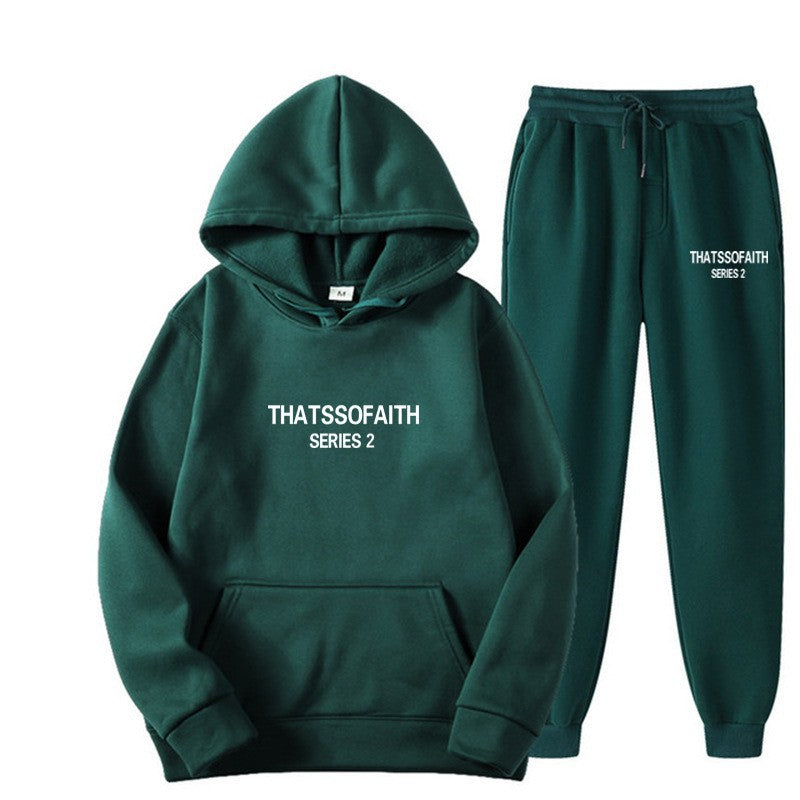 Hoodie and Pants Two-Piece Set for Men and Women, Casual Fleece Lined Hoodie