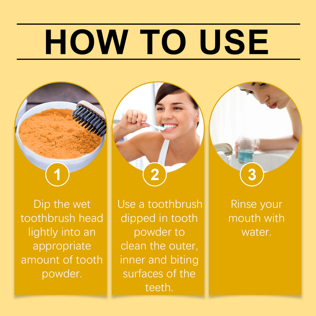 Oralhoe Turmeric Care Dental Powder Teeth Cleaning Turmeric Clean White Confident Smile Care Oral Care