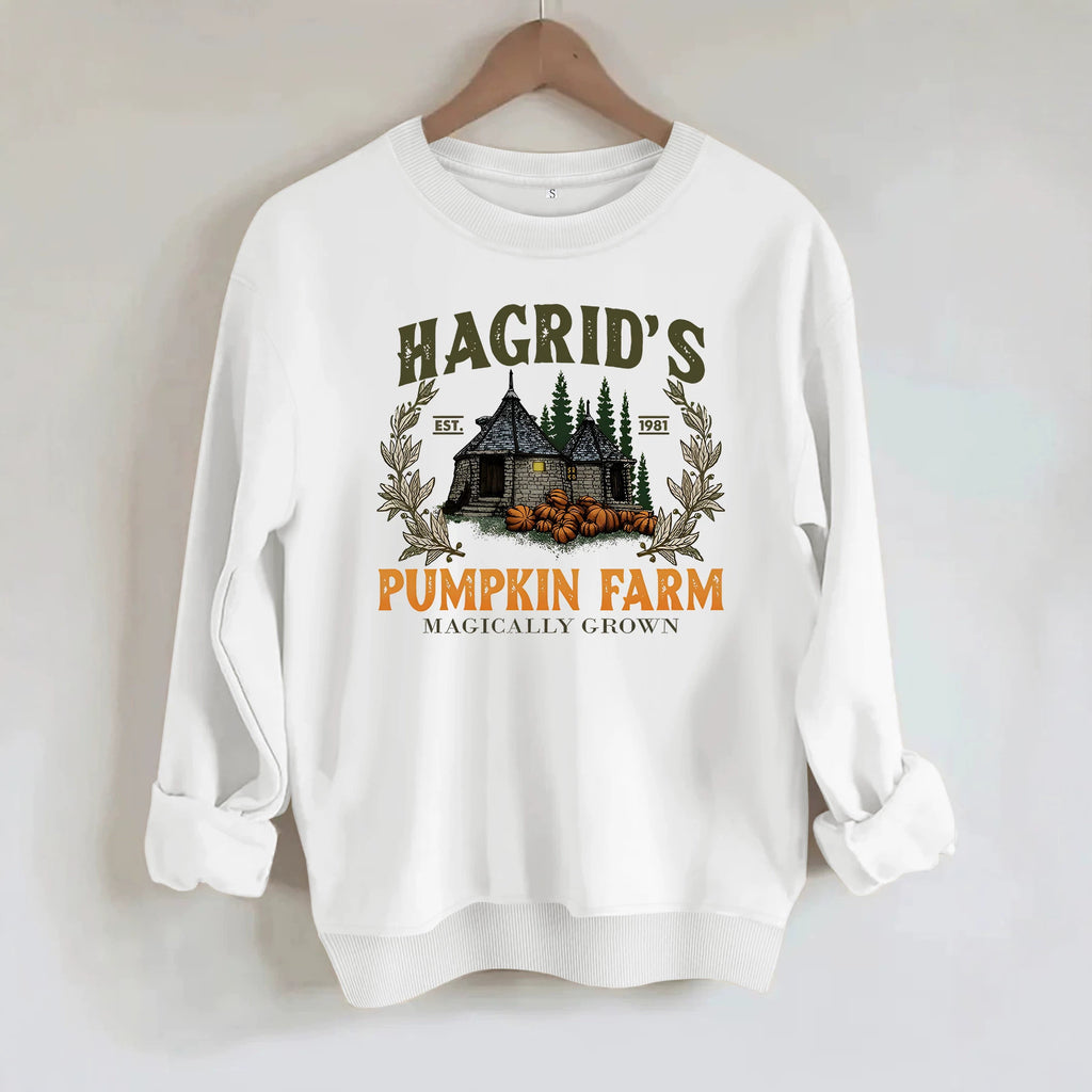 Pattern printed round neck fleece hoodie