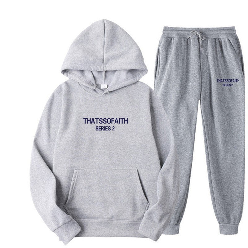 Hoodie and Pants Two-Piece Set for Men and Women, Casual Fleece Lined Hoodie