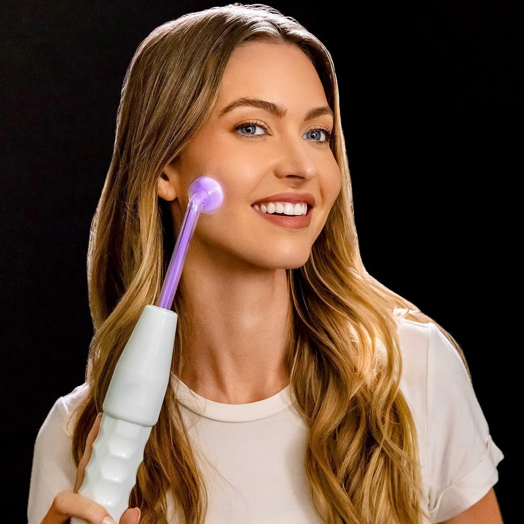 High Frequency Beauty Device Red and Purple Light Combination 6-Piece Set with Handle Portable Round Home Beauty Instrument