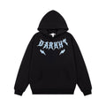 Lightning Letter Print Hoodie for Women, Vintage Street Style, Loose Drop Shoulder Top