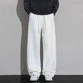 Knife Cut Men's Pants, Straight Leg Casual Trousers, Loose Fit Sweatpants for Spring and Autumn