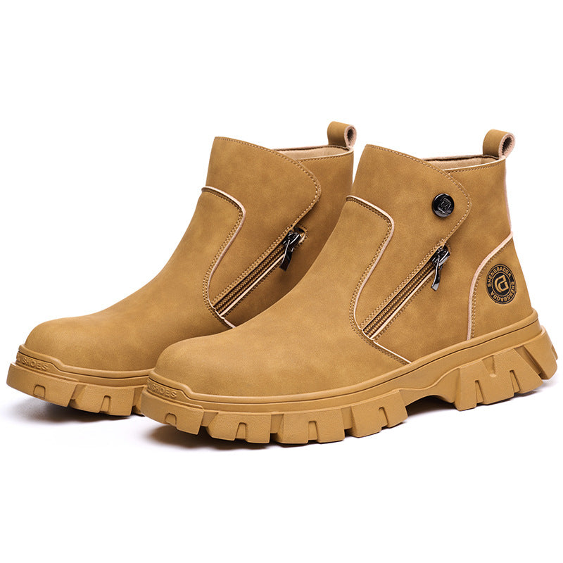 Welders' labor protection anti smashing and anti piercing work anti spark protection and safety shoes