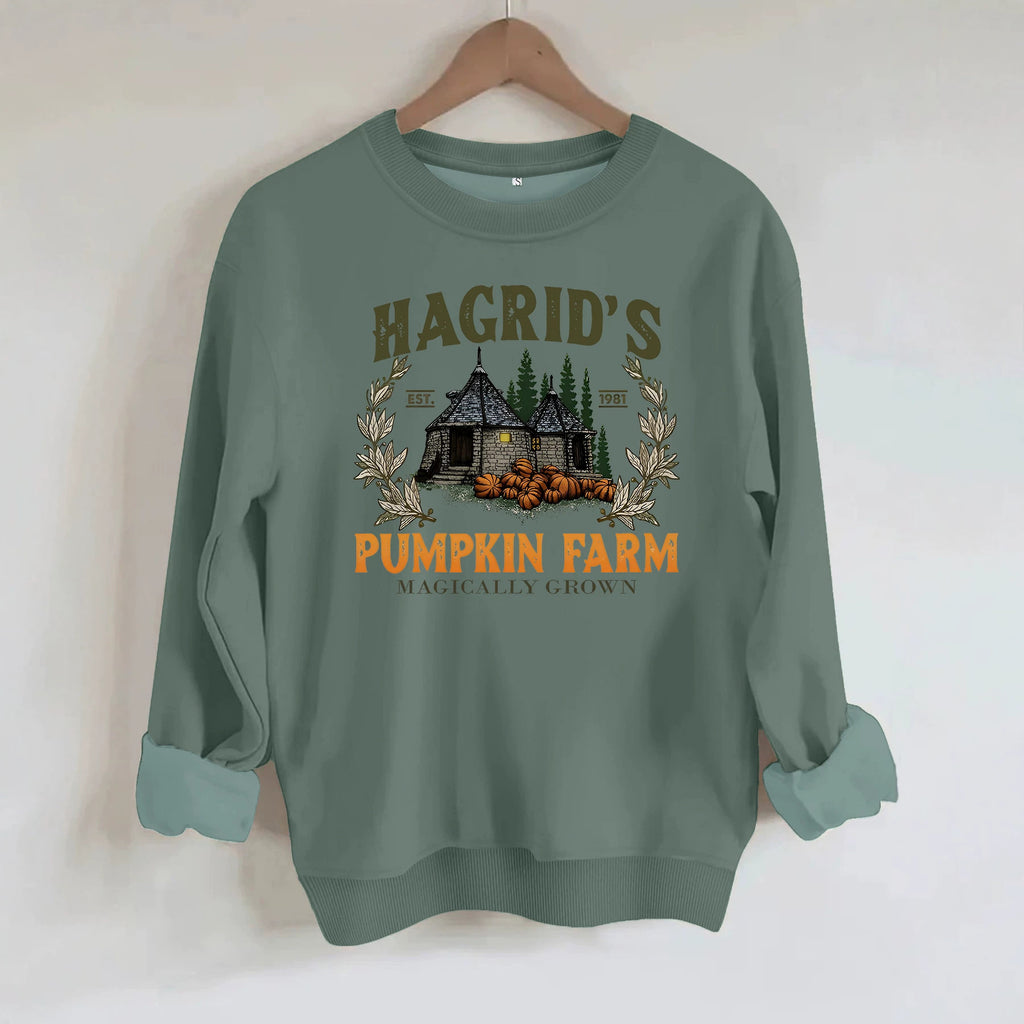 Pattern printed round neck fleece hoodie