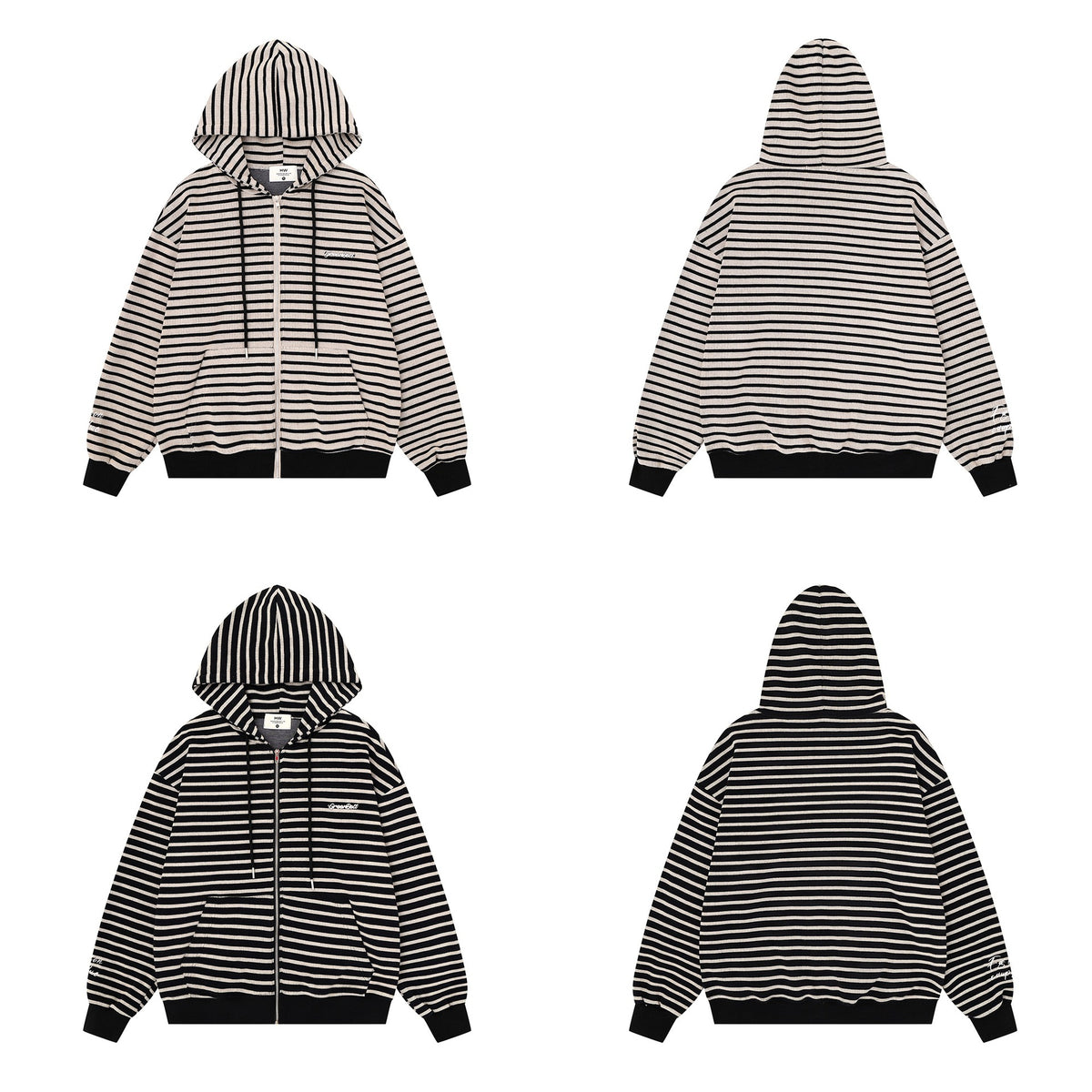 Minimally embroidered sweater with small characters