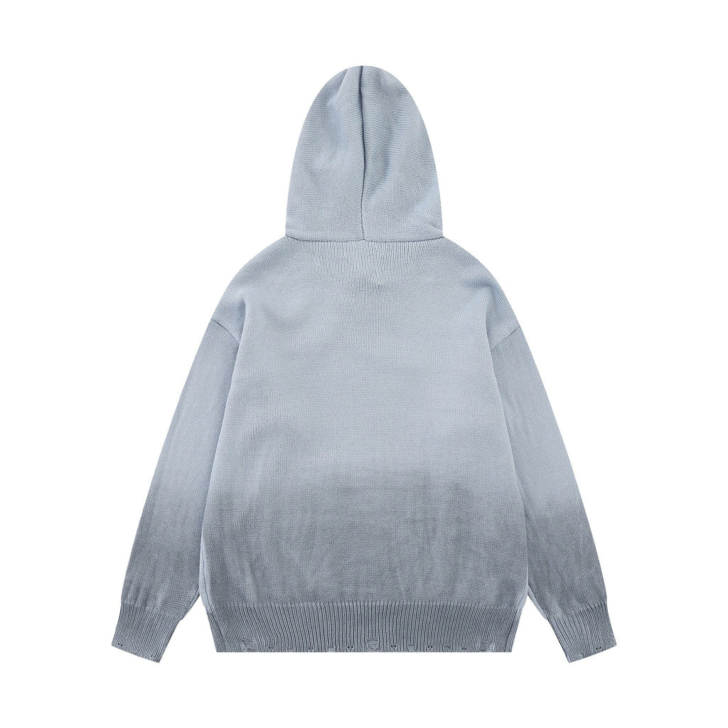 Gradient tie dye pullover sweater