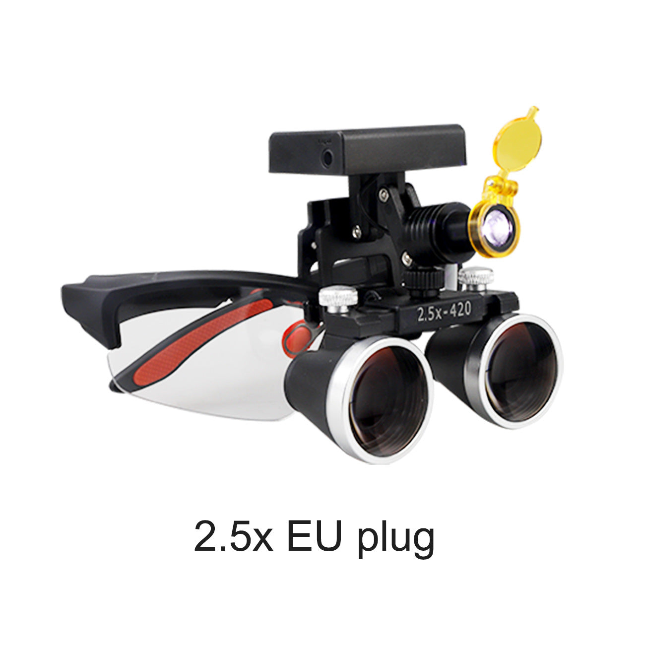 Binocular Surgical Magnifier Headlamp with 2.5x/3.5x Lenses, 5W 3D Clip-On LED Headlight for Dental