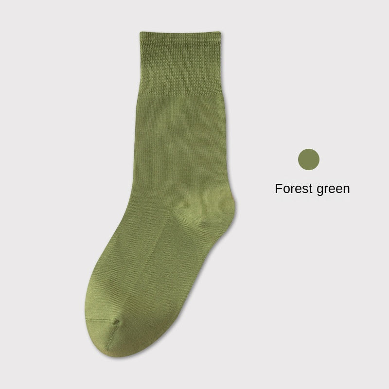 Thin Mid-Calf Socks Pure Cotton White Postpartum Socks Seamless Full Cotton Long Socks