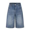 High-Waisted Embroidered Wide-Leg Jeans Loose Slimming Lazy