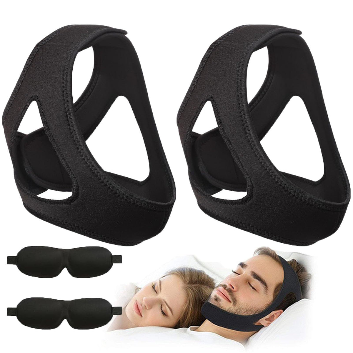 Anti-Snoring Chin Strap with Mouth Breathing Correction, Snore Reduction Device,