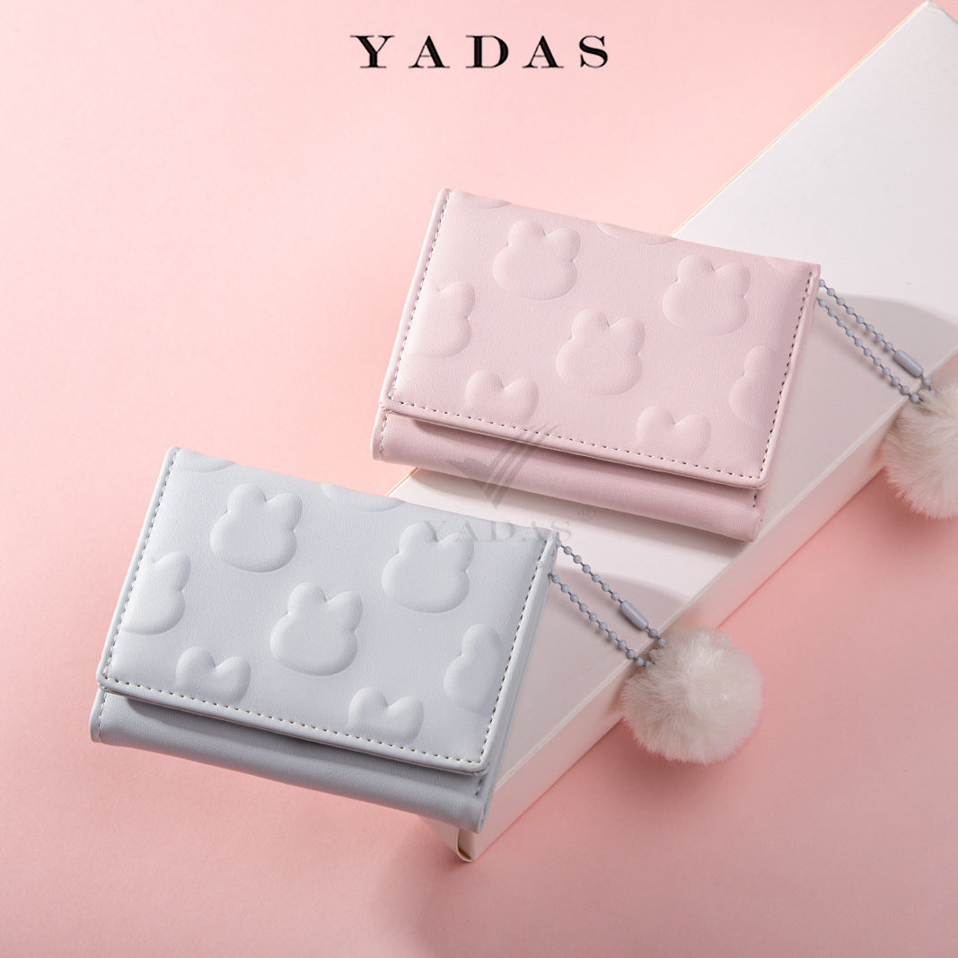 Women's Small Wallet Wholesale Rabbit Embossed PU Compact Coin Purse Wallet