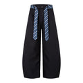 Tie Design Knife-cut Suit Pants for Men and Women, Loose, Versatile, Drapey Wide-leg Casual Trousers