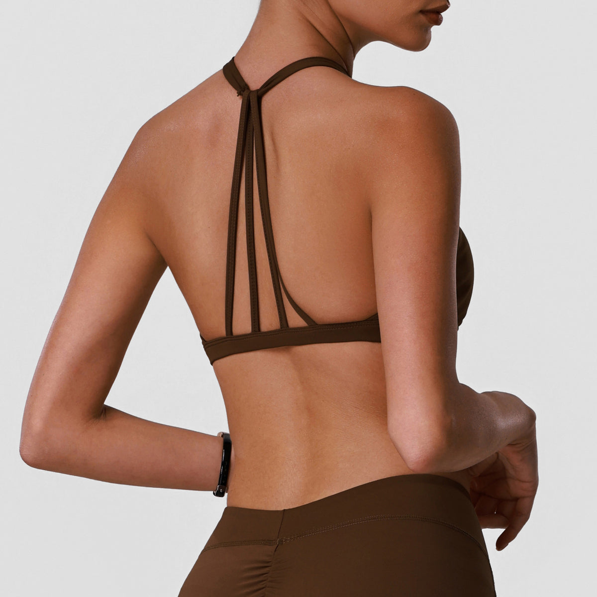 Women's Sports Halter Backless Bra, Fitness Yoga Running Quick-Dry Comfortable Inner Layer Sports Bra with Padded Support