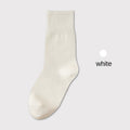 Thin Mid-Calf Socks Pure Cotton White Postpartum Socks Seamless Full Cotton Long Socks