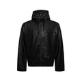 Rubbing edges to make old solid color PU leather jacket jacket