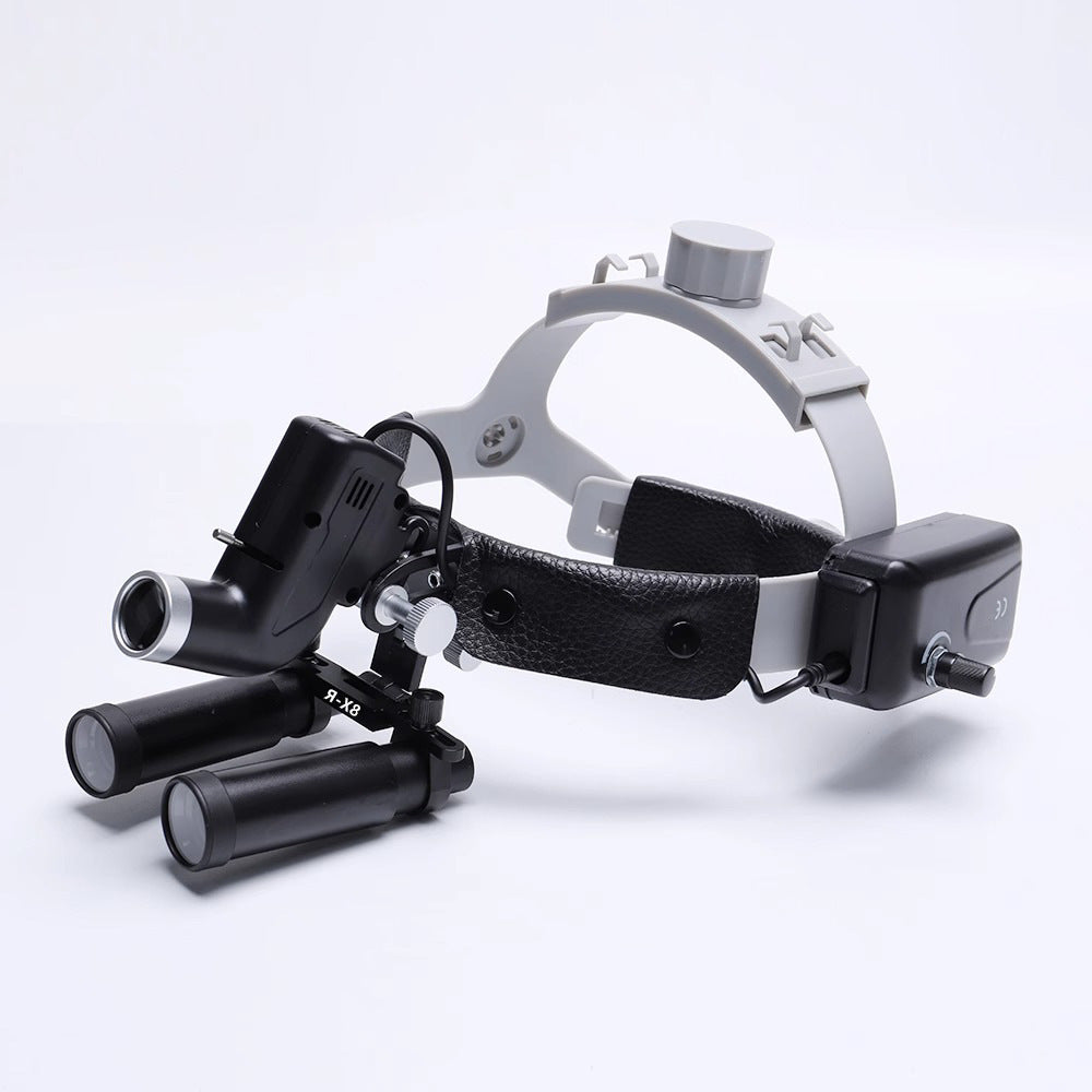 Dental Binocular Magnifier Loupe with LED Light Headband for Oral, ENT and Plastic Surgery