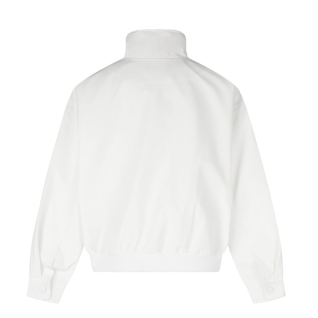 Geometric line stand up collar design jacket