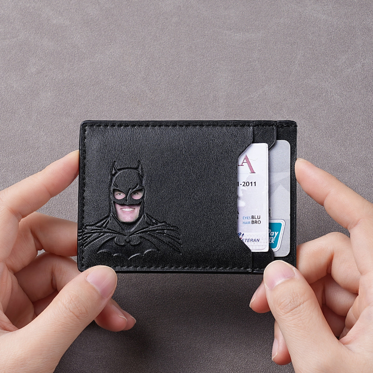 Superhero Batman Character Men's Multi-Card Wallet Card Holder ID Case with Multiple Card Slots