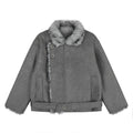 Imitation rabbit fur lapel fur jacket