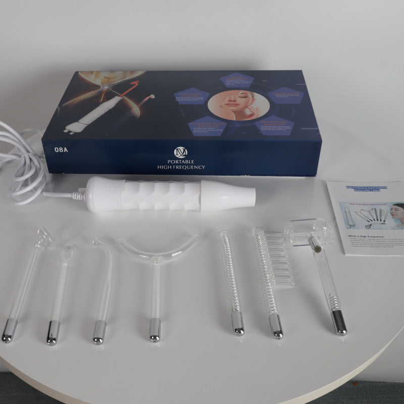 High-Frequency Beauty Device with 7-in-1 Functions, Ozone Therapy, Red Light, Purple Light, Blue Light, Portable Handheld Electrotherapy Device