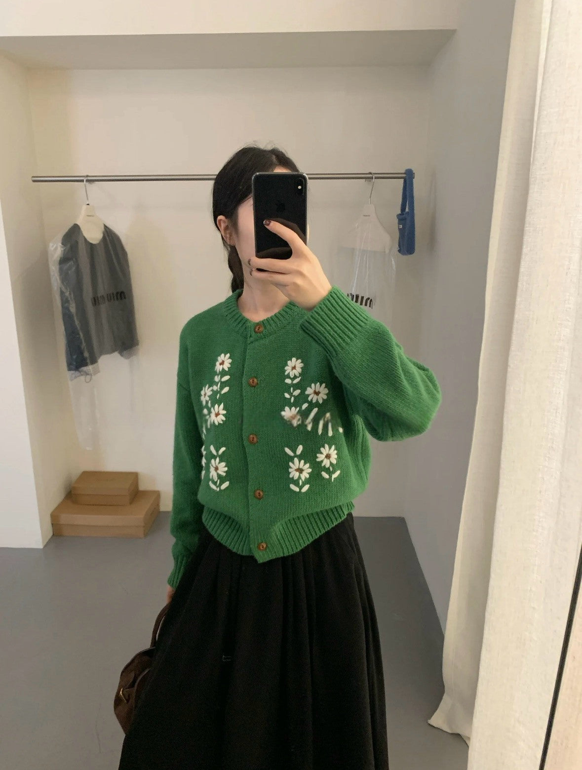 Floral Knit Cardigan for Women,Designer Heavy Knit Sweater Jacket