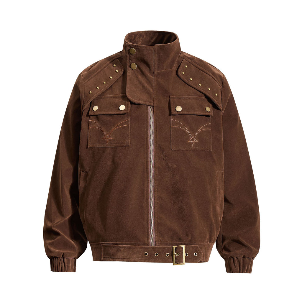 Riveted decorative pocket design jacket