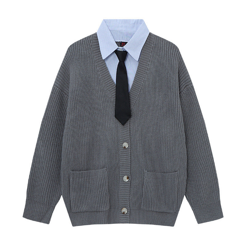 Fake two cardigans and sweaters for men