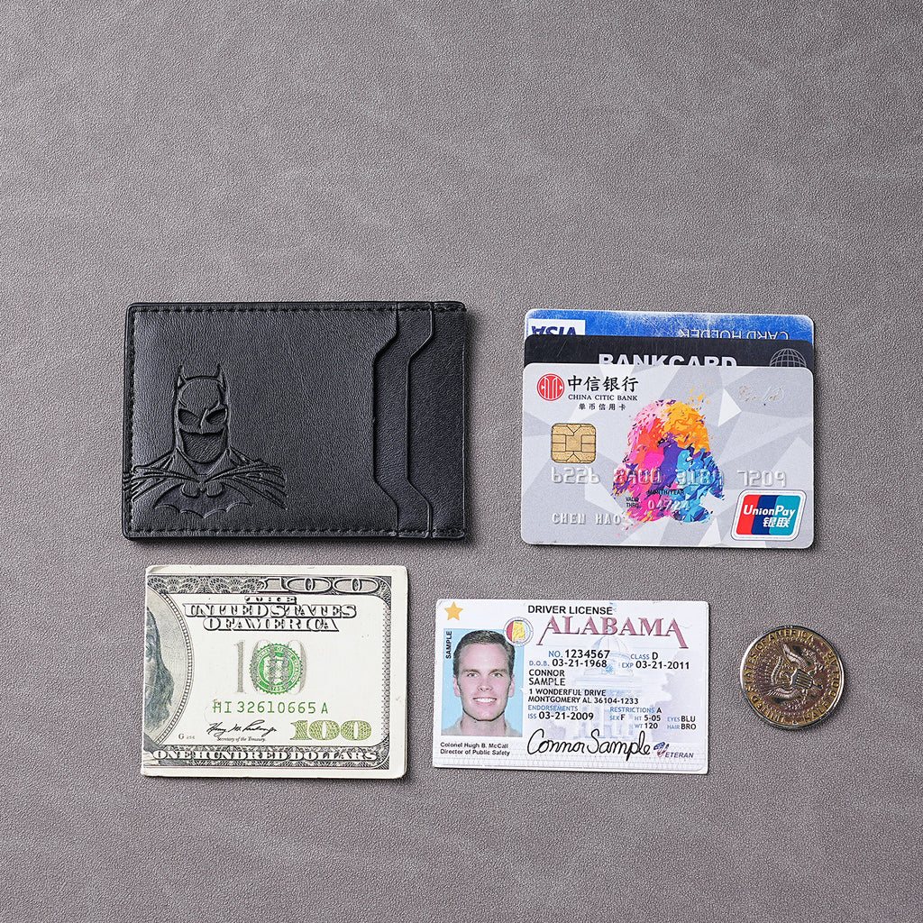 Superhero Batman Character Men's Multi-Card Wallet Card Holder ID Case with Multiple Card Slots