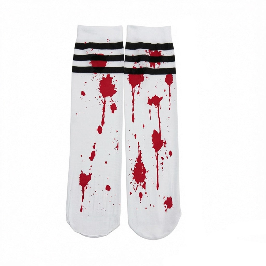 Costume Accessories Nurse Student Bloody Socks Halloween Adult Socks Kids Ghost Festival Zombie Socks Striped