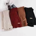 Autumn and winter neck scarf shawl, warm solid color knitted thick scarf