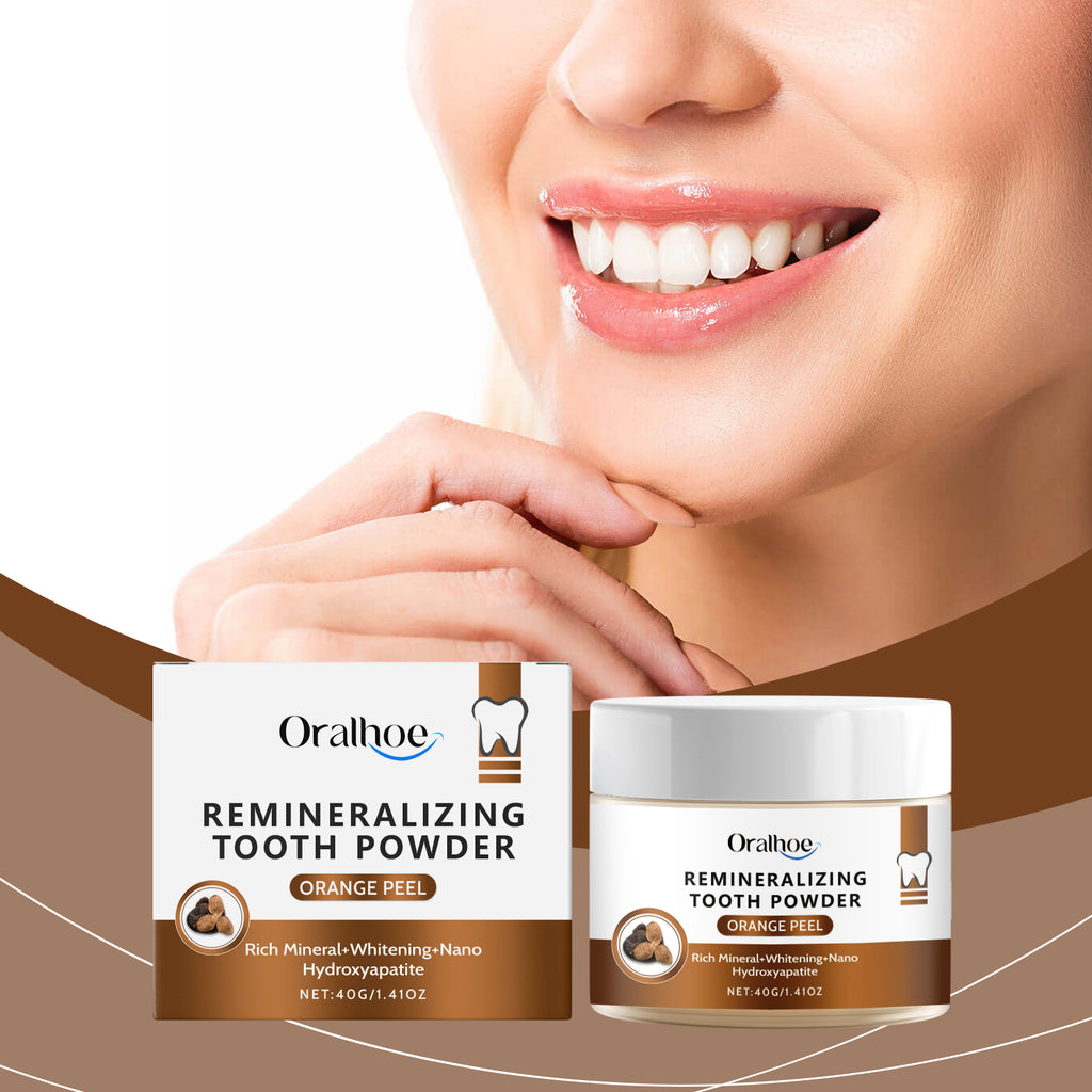 Oralhoe Tangerine Peel Dental Powder Gentle Cleaning Remove Stains Breath Fresh Mouth Care Smile Oral Care
