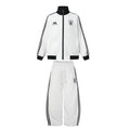 Ribbon splicing three bar standing collar sweatshirt sports suit