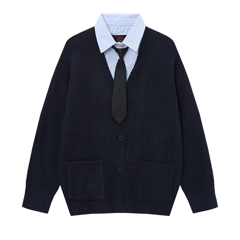 Fake two cardigans and sweaters for men