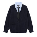 Fake two cardigans and sweaters for men