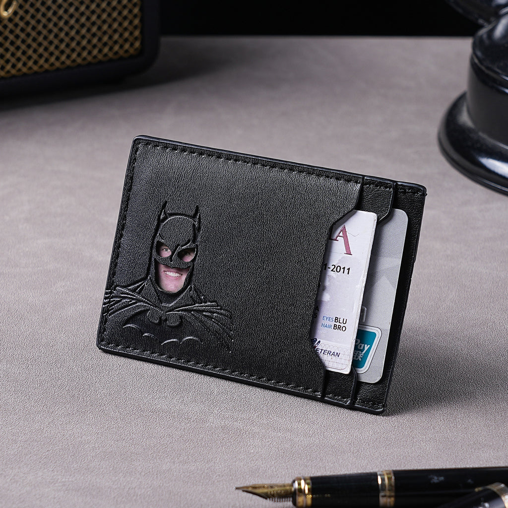 Superhero Batman Character Men's Multi-Card Wallet Card Holder ID Case with Multiple Card Slots