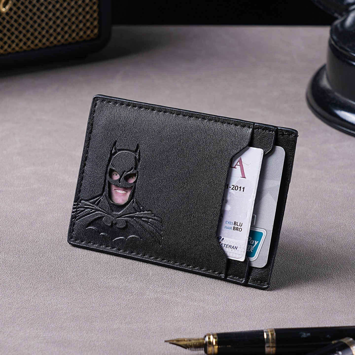Superhero Batman Character Men's Multi-Card Wallet Card Holder ID Case with Multiple Card Slots